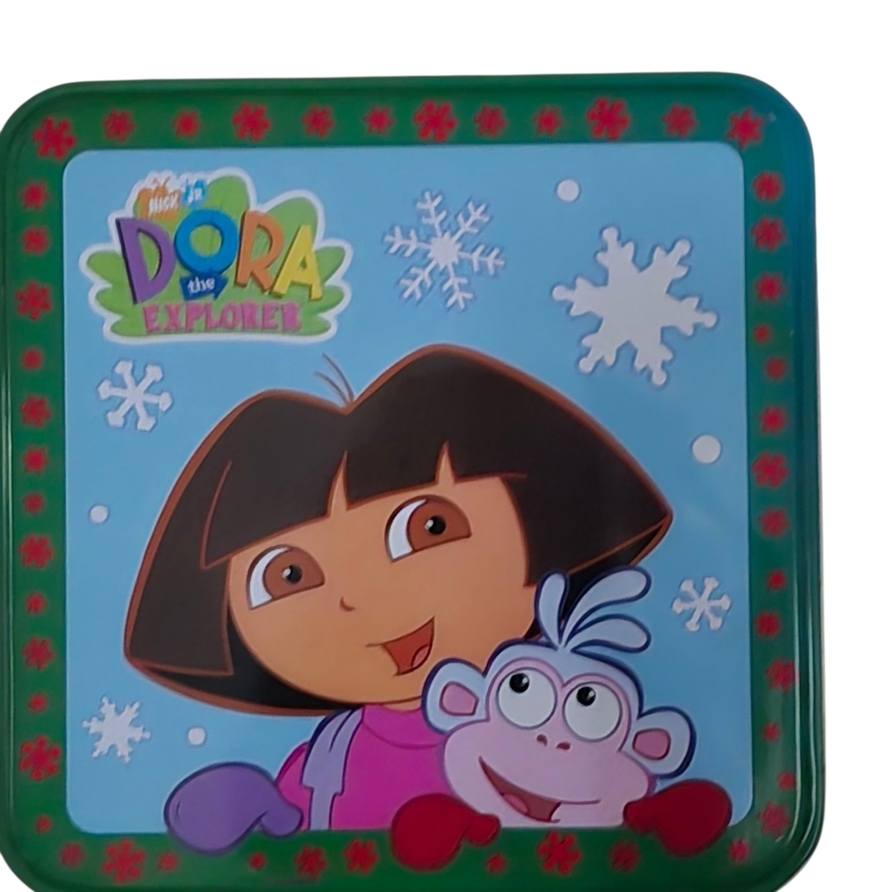 2003 Dora The Explorer Christmas Ornament Set of 3 Carlton Cards Tin Dora Boots - Picture 2 of 4